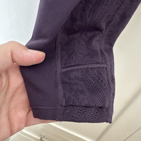 Athleta Shanti Lace Purple Crop Long Sleeve Breathe Wicking Shirt Top Sz 2X - Picture 6 of 13